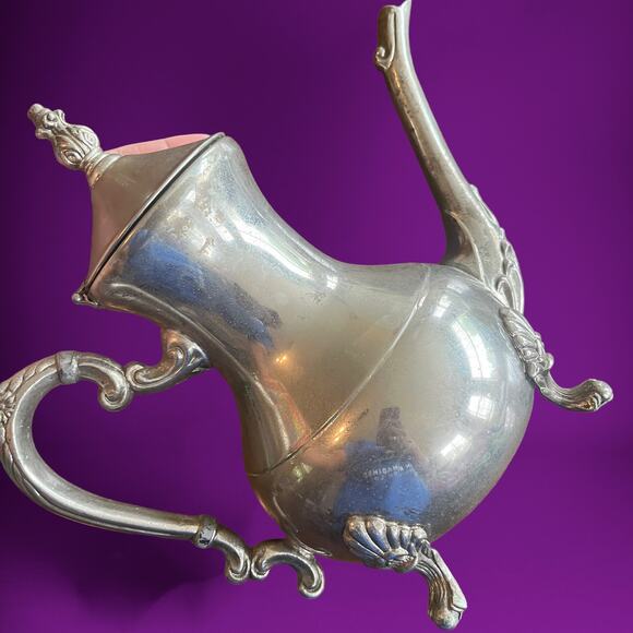 Vintage Silver-Plated Footed Tea Server - Picture 9 of 13